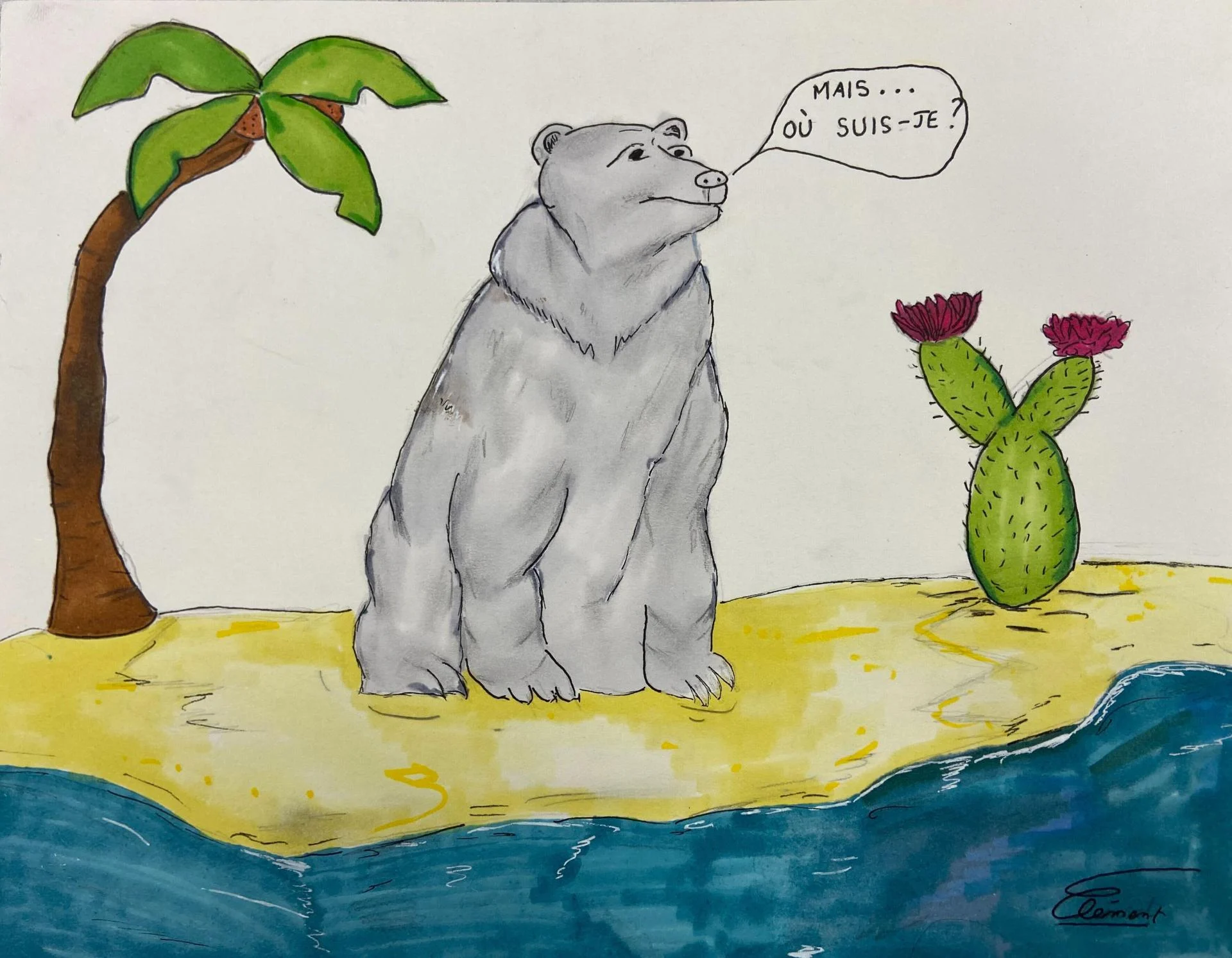 Dessin ourspolaire plage